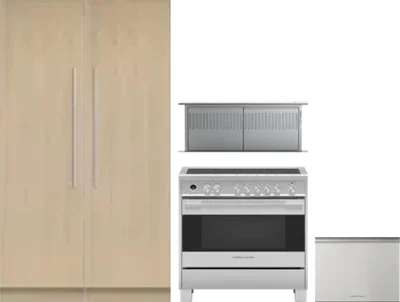 5 Piece Package Includes Refrigerator, Freezer, Range, Hood And Dishwasher